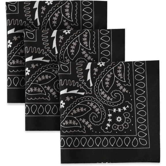 Large Bandana Headband - Handkerchief Bandanas for Men & Women - Paisley Bandana Pack - Cowboy Scarf