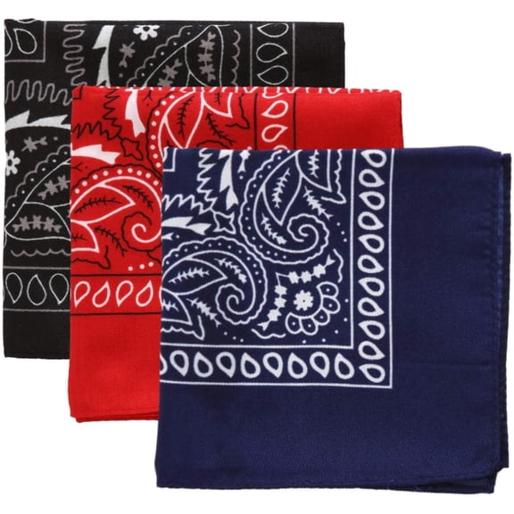 Large Bandana Headband - Handkerchief Bandanas for Men & Women - Paisley Bandana Pack - Cowboy Scarf