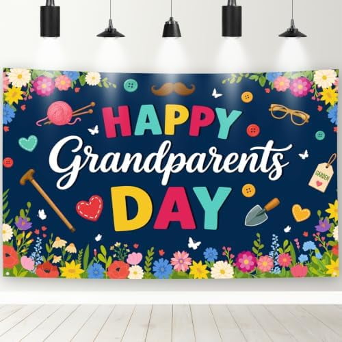 Large Banner blank Happy Grandparents Day Backdrop Holiday Party Decor ...