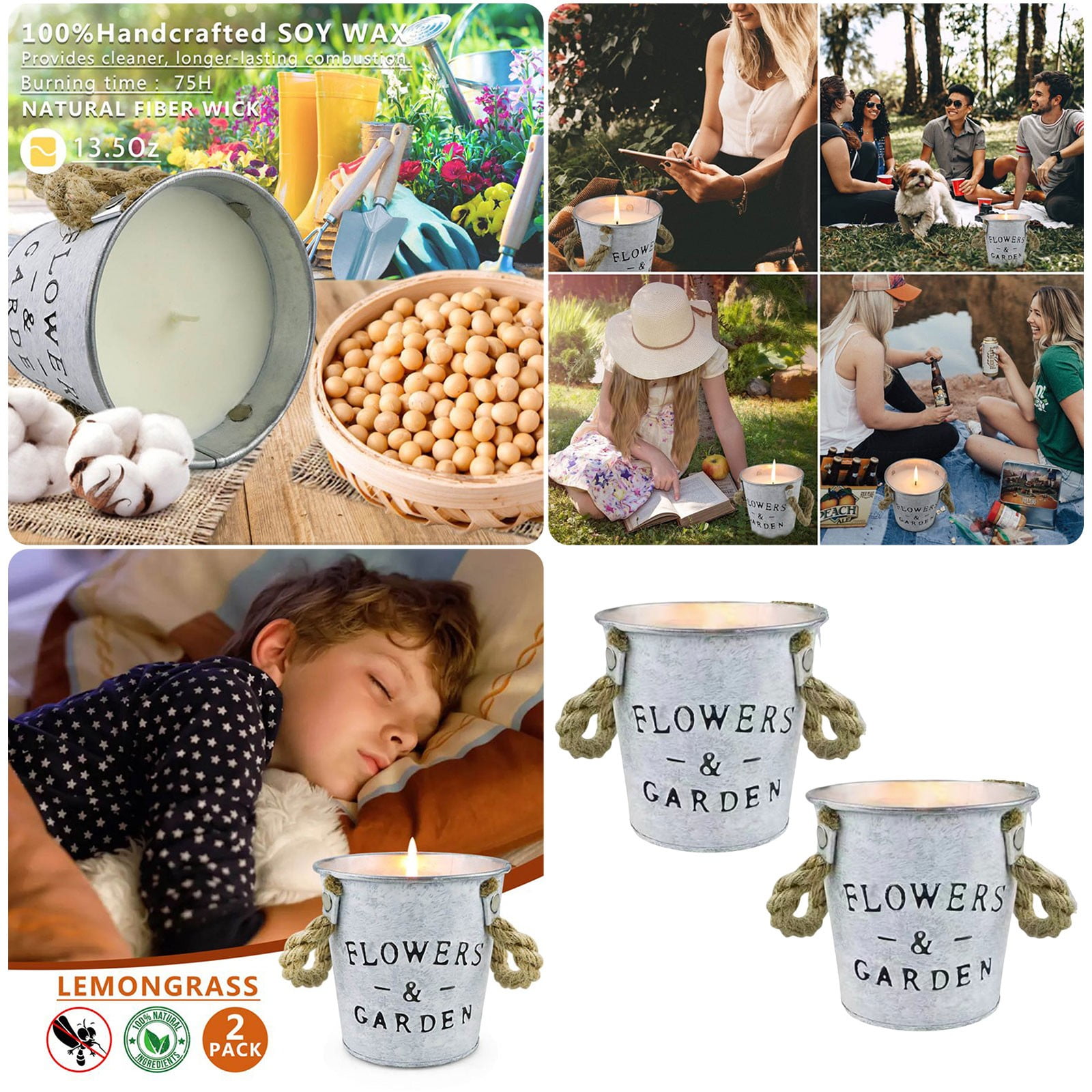 Large Barrel Citronella Scented Candle Soy Wax Scented Candle For