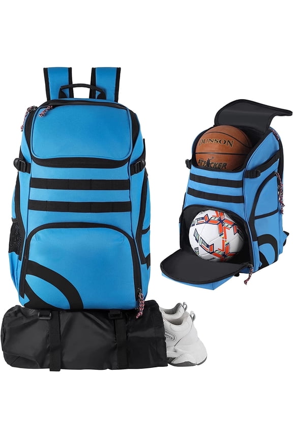 Large Basketball Bag Backpack for Men Women Basketball Bookbag with Ball Compartment Shoes Bag 35L Capacity Soccer Ball Bag Gym Backpack Fit Volleyball Football Sports Travel