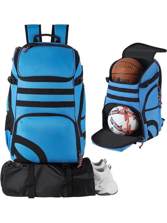Large Basketball Bag Backpack for Men Women Basketball Bookbag with Ball Compartment Shoes Bag 35L Capacity Soccer Ball Bag Gym Backpack Fit Volleyball Football Sports Travel