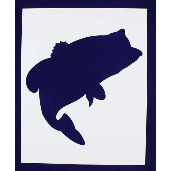 Large Bass Jumping (fish) Stencils -1 pc-Mylar 14mil - Painting /Crafts/ Templates