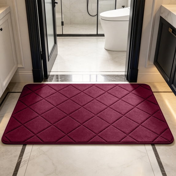Large Bath Mat 20x32 In Absorbent Rug Soft Non Slip Machine Washable Bathroom Kitchen Laundry Room Bedroom Sink Mat for Daily Home Use Wet Surface Protection Cozy Step Bathroom Bathroom Room Room