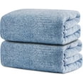 thumbnail image 1 of Large Bath Sheet Towels 35 x 63 inches, Jumbo Bamboo Viscose Towels for Kids and Adults, Ultra Soft Towels for Sports, Fitness, Spa, Pool, Gym, Light Blue, 2-pack, 1 of 9