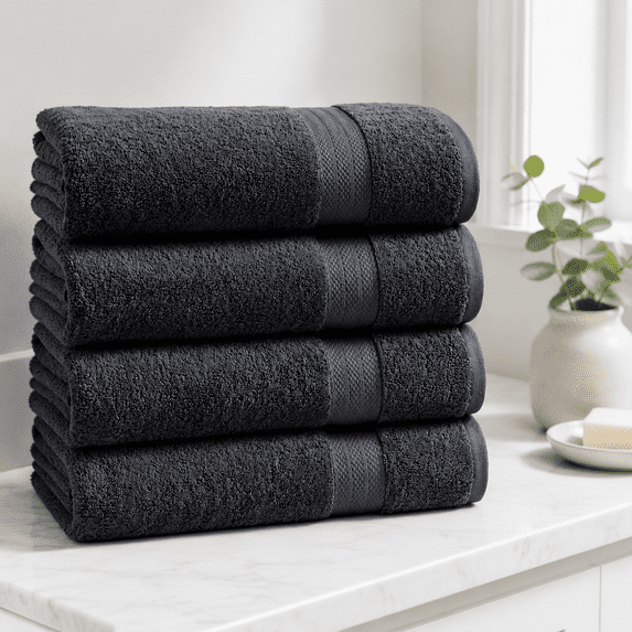 Large Bath Sheets Absorbent Quick Dryton 4 Pack - Black - Walmart.com