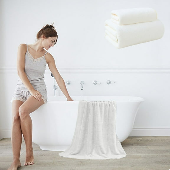 Large Bath Towels ,Linen Bath Towel Sheets Oversized,Soft Highly Absorbent Oversized Bath Towels for Plus Size,Towels for Bathroom,2 Pc Towel Set,Bath Towel and Washcloth Cotton Towels