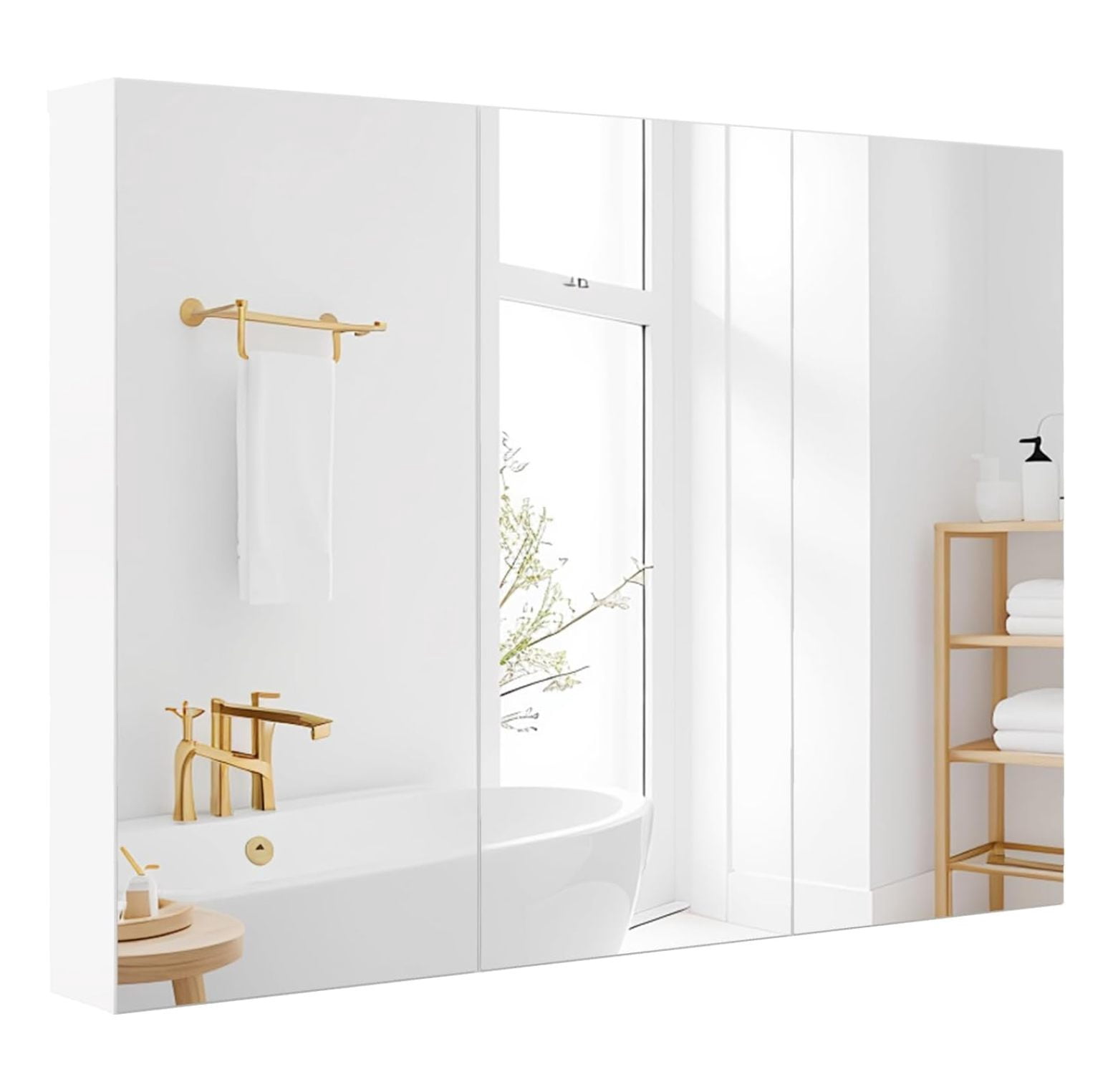 Large Bathroom Medicine Cabinet with Mirror, Wall Mounted Bathroom ...