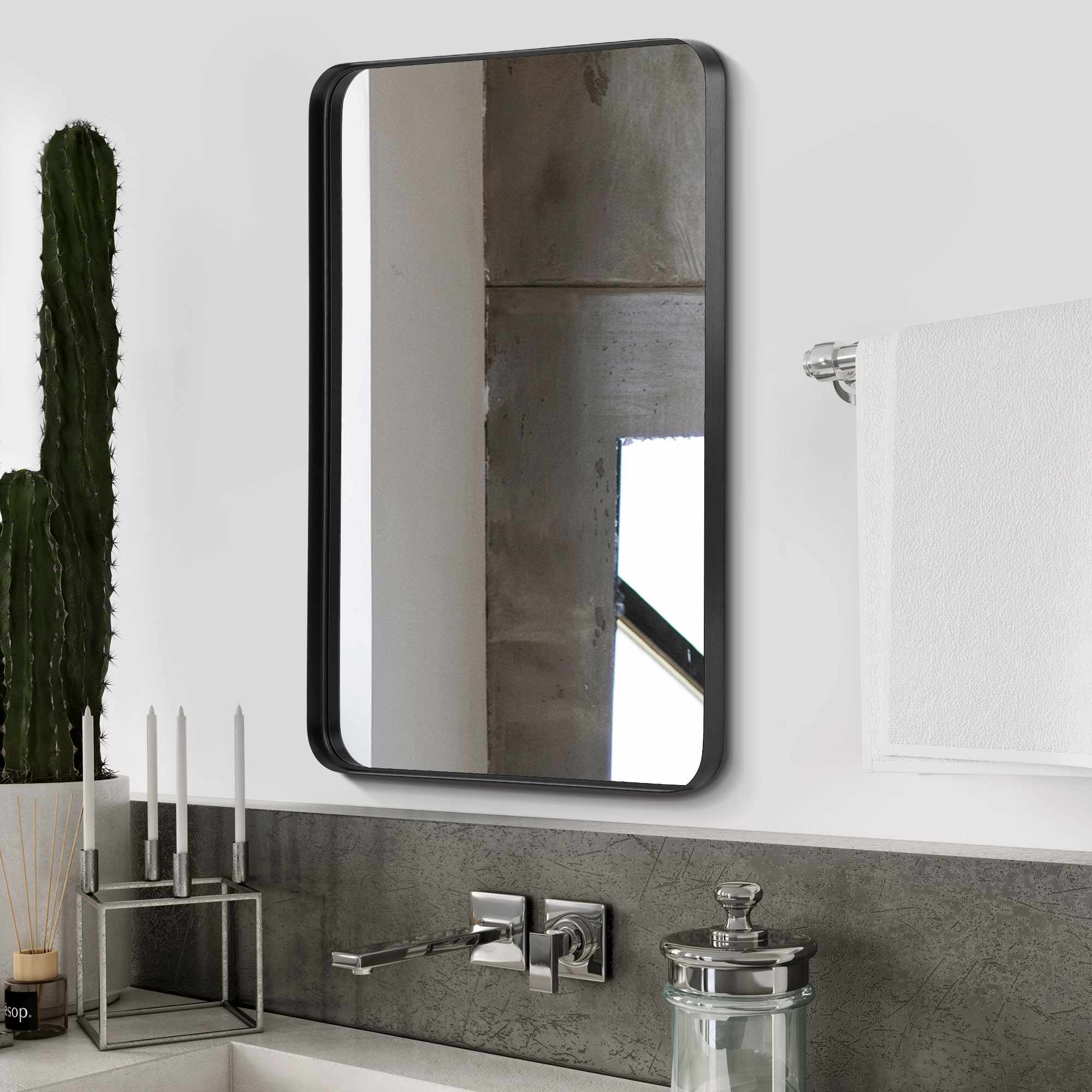 Decor Wonderland 23.6" x 31.5" Diamond Double Bevel Frameless Bathroom