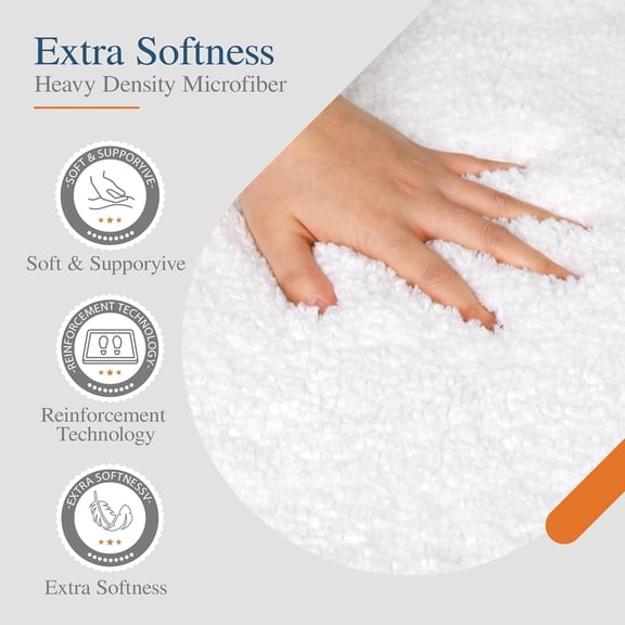 Large Bathroom Rug (24 X 60, White) Extra Soft And Absorbent Shaggy Bathroom Mat Ma[1]