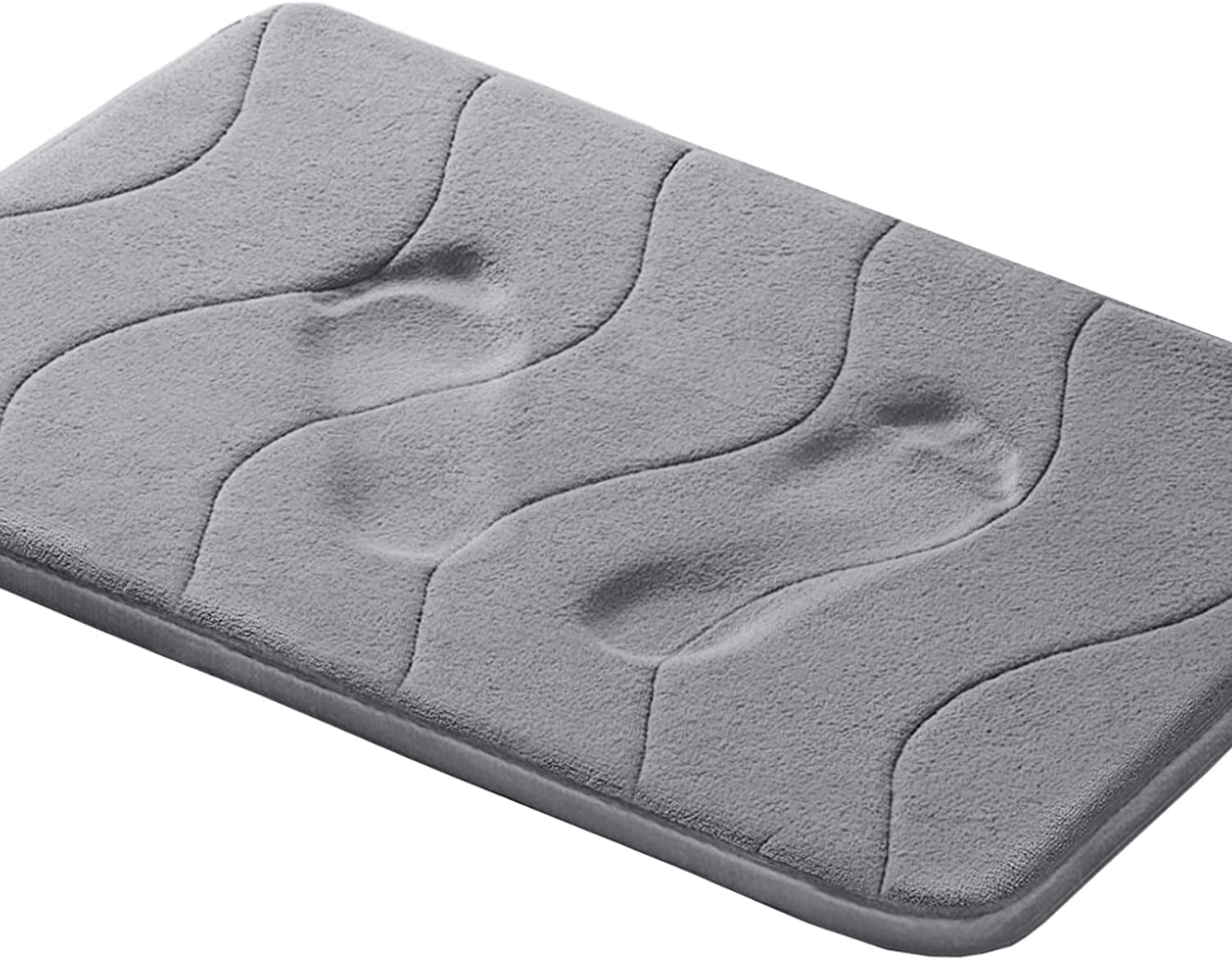 Large Bathroom Rugs Non Slip, Memory Foam Bath Mat, PVC Dot Bottom Quick Dry Bath Rug Runner, Absorbent Shower Mat for Bathroom Floor Tub, 20 x 32 Inch, Gray