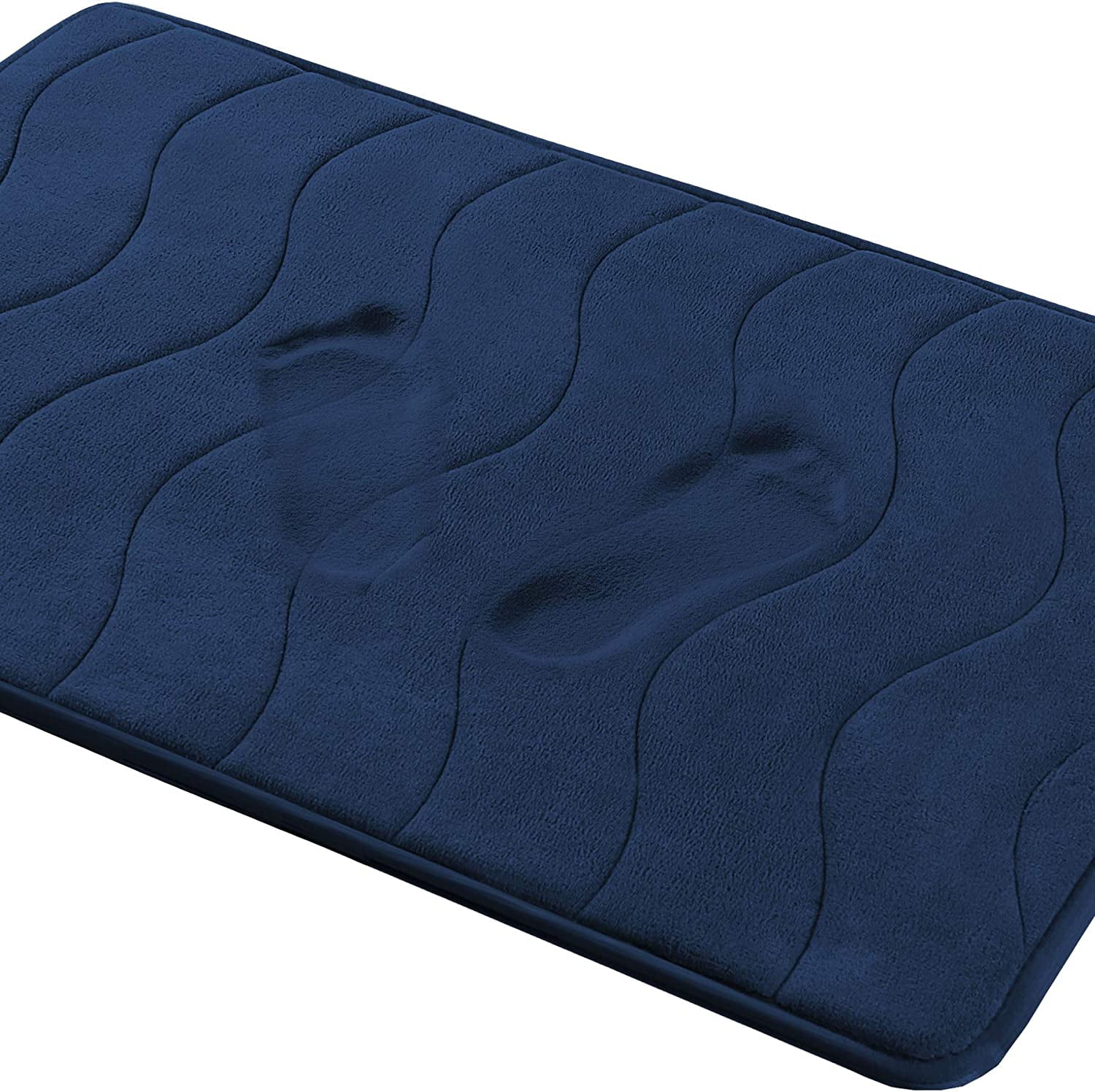 Large Bathroom Rugs Non Slip, Memory Foam Bath Mat, PVC Dot Bottom Quick Dry Bath Rug Runner, Absorbent Shower Mat for Bathroom Floor Tub, 24 x 36 Inch, Navy