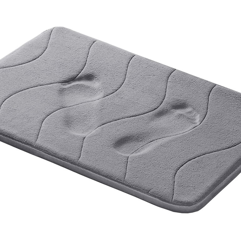 Genteele Memory Foam Bath Mat Non Slip Absorbent Super Cozy Velvet Bathroom Rug Carpet (17 Inches x 24 Inches, Black)