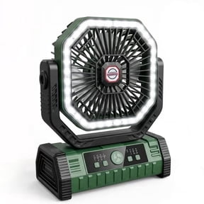 DAYBETTER Oscillating Rechargeable Fan, 20000mAh Portable Timer Battery Operated Outdoor Fan Light with 4 Speed & 3 Brightness, Remote Control for Travel, Hiking, Fishing, Picnic