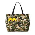 thumbnail image 1 of Large Beach Bags Water-resistant Sandproof - Camouflage Green Classic Cute Beach Tote Bags for Women with Zipper, 1 of 6