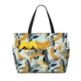 thumbnail image 1 of Large Beach Bags Water-resistant Sandproof - Cute Banana Retro Cute Beach Tote Bags for Women with Zipper, 1 of 6