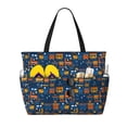 thumbnail image 1 of Large Beach Bags Water-resistant Sandproof - Funny Steam Train Cute Beach Tote Bags for Women with Zipper, 1 of 6
