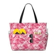 thumbnail image 1 of Large Beach Bags Water-resistant Sandproof - Pink Camouflage Cute Beach Tote Bags for Women with Zipper, 1 of 6