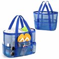 thumbnail image 1 of Large Beach Bags Waterproof Sandproof Mesh Beach Pool Travel Storage Tote Bag.-Navy Blue, 1 of 8