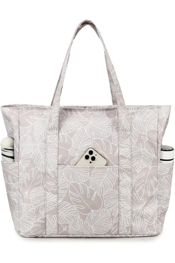 Large Beach Bags for Women - Sandproof Beach Tote with Dual Zipper and Wet Pocket - 3 Outside Pockets