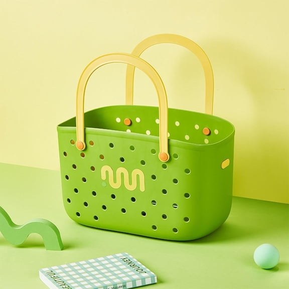 Large Beach Rubber Tote Bags for Women, Waterproof Simple Modern Tote Bag for Beach, Pool Boat, Groceries, Sports, Getaway Bag Collection, Green