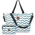 thumbnail image 1 of Large Beach Tote Set for Moms - Foldable Sandproof Travel Bag with  Pouch, Crossbody Strap & Zipper Pockets, 1 of 7