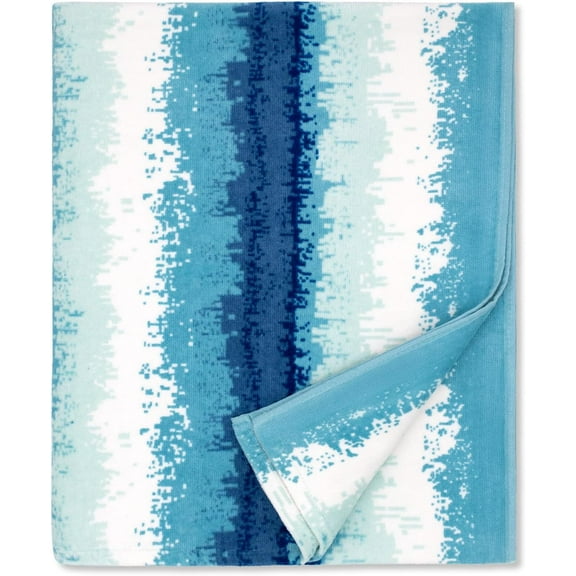 Large Beach Towel Oversized - Cotton Velour  Inch Coast Waves Camo Striped Terry Pool Towel, Soft Swimming Towel for Adults Women Men