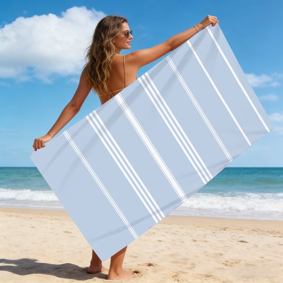 Large Beach Towel, Quick Drying Microfiber Towel for Sand Free Use, 59 x 29.5 Inch Adult Swimming Pool Towel, Lightweight Travel Blanket for Vacation and Outdoor