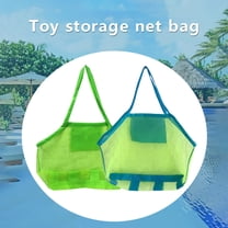 Large Beach Toy Mesh Storage Bag Shell Collection Organizer with Zippered Opening Sand Sifter Carry All for Vacation Exploration