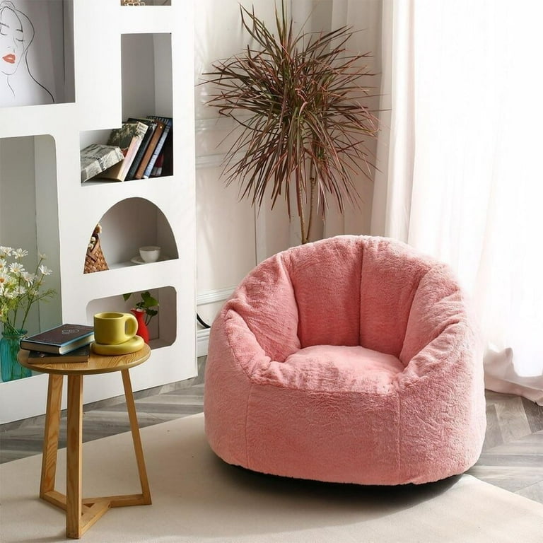 Fuzzy pink bean bag chair sale