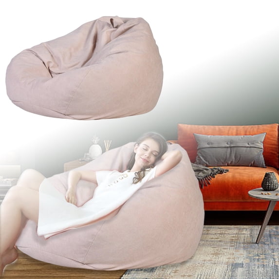 Large Bean Bag Chair Cover for Adults 120cm Washable Fabric Sofa Slipcover Universal Stretchable Couch Protector Storage Beanbag Cover No Filler Included Multiple Colors