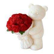 Large Bear Hug Rose Silicone Molds,3D Teddy Bear Candle Making Molds,Epoxy Resin Molds,for DIY Handmade Soaps, Women Gifts,Valentine Gifts, Birthday Gifts,Wedding Room Decor Home Design