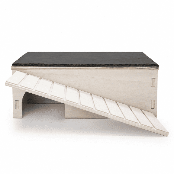 Large Bearded Dragon Basking Platform Wooden Reptile Cave With Slate Rock Climbing Ramp Tank Accessories For Leopard Geckos Lizard