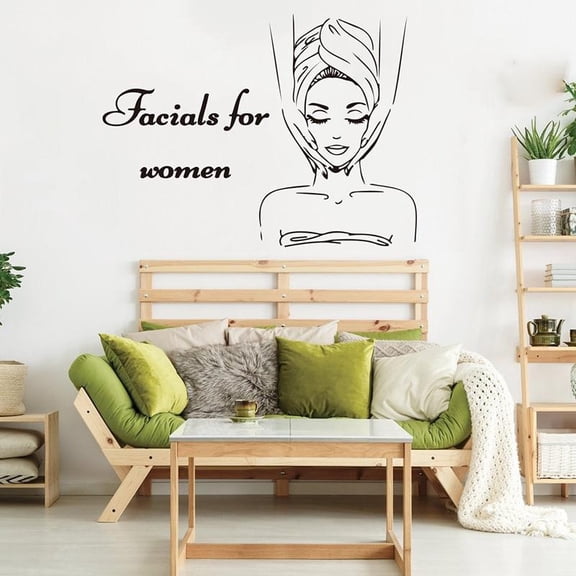Large Beauty Skin Care Facials For Women Wall Sticker Spa Shop Beauty Salon Shop Wall Window Decal Vinyl Decor 56cmx42cm