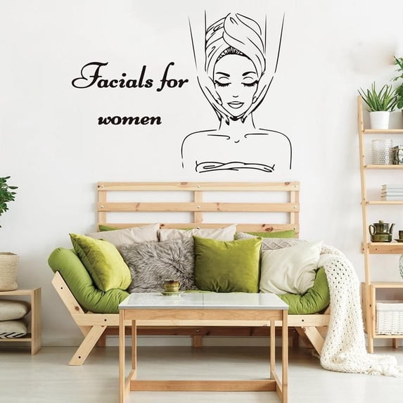 Large Beauty Skin Care Facials For Women Wall Sticker Spa Shop Beauty Salon Shop Wall Window Decal Vinyl Decor 88cmx65cm