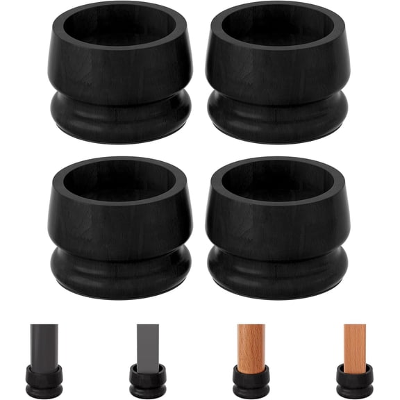 Large Bed Risers Heavy Duty, 3" H(Inner 2" H), 2200 LBS Loading Capacity, Anti-Fall Edge, 4 Pack Wooden Bed Lifts Risers with Non-Slip Pads for Full Bed Frame, Black