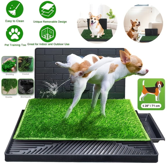 Large Bedpan Pet Urine Grass Pad Indoor Small Dog Urine Training Toilet Toilet, Portable Odorless Washable Training Pad with Urine Baffle, Suitable for Small And Medium-sized Dogs