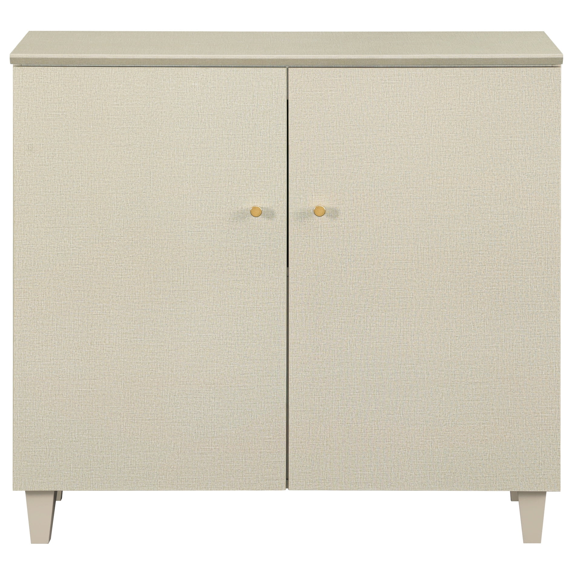 Large Bedroom Nightstand, Tall Bedside Table with 3 Fixed Compartments, Beige