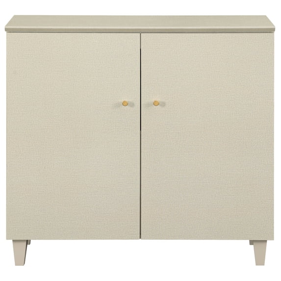 Large Bedroom Nightstand, Tall Bedside Table with 3 Fixed Compartments, Beige