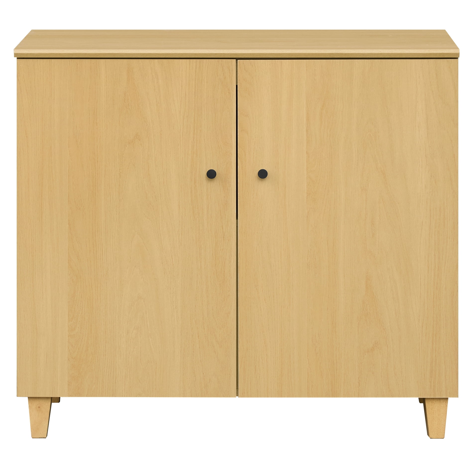 Large Bedroom Nightstand, Tall Bedside Table with 3 Fixed Compartments, Oak