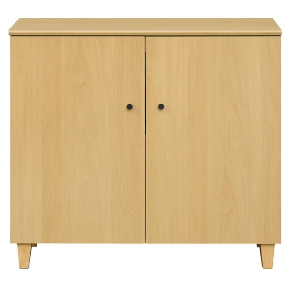 Large Bedroom Nightstand, Tall Bedside Table with 3 Fixed Compartments, Oak