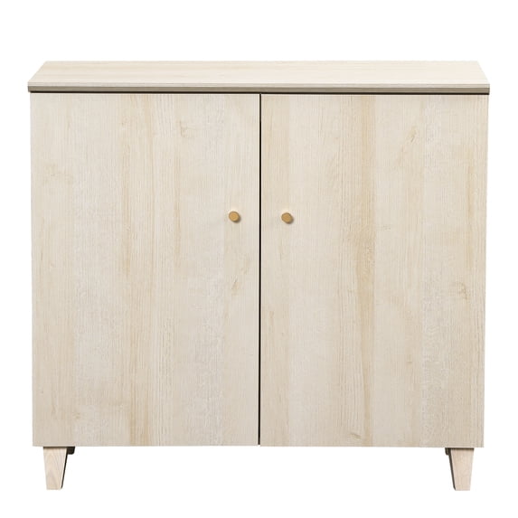 Large Bedroom Nightstand, Tall Bedside Table with 3 Fixed Compartments, White Oak