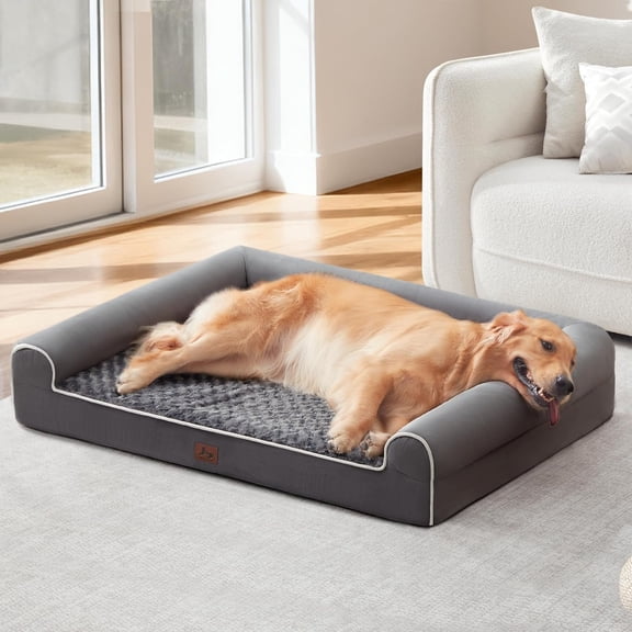 Large Beds Large Sized Dogs 45x35x7 Inch, XXL XL Bed for Medium Size Dogs, Big Couch Sofa with Removable Washable Cover for Pet, Dark Grey