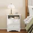 thumbnail image 1 of Brafabhome Farmhouse Wood Nightstands with 2 Drawers, Modern Bedside Table with Storage Shelf for Bedroom, Accent Side Table with Hidden Drawer for Living Room | White, 1 of 10