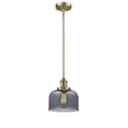 thumbnail image 1 of Large Bell Brushed Brass 10-Inch LED Mini Pendant with Smoked Dome Glass, 1 of 1