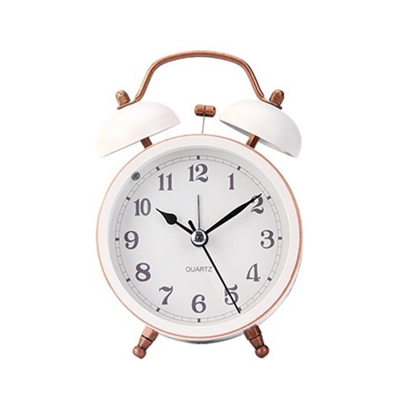Large Bell Metal Small Alarm Clock Belt Eye-lantern Mute Alarm Clock Lounged Fashion Desk Clock Bedside Wake Up Clock