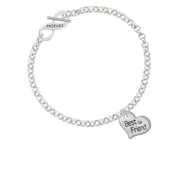 Large ''Best Friend'' Heart Friends Infinity Toggle Chain Bracelet