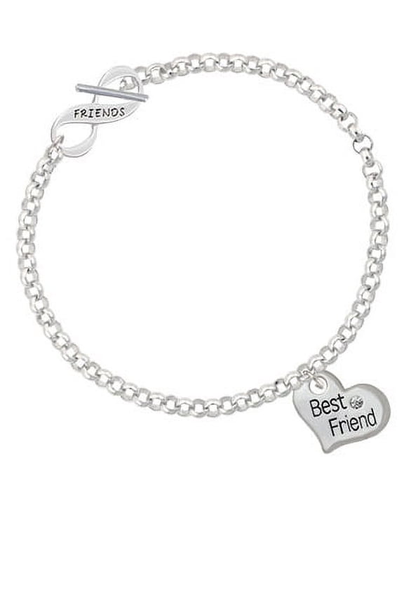 Large ''Best Friend'' Heart Friends Infinity Toggle Chain Bracelet