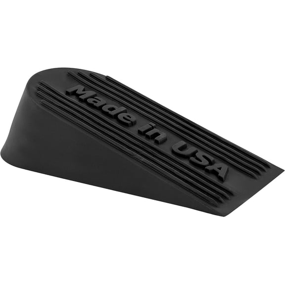 Large Big Rubber Door Stopper Made In USA - Door Stop Wedge for Carpet, Tile, Concrete Floor, Tall Door Stoppers for Bottom of Door - Heavy Duty for Commercial & Home - 6.5 x 2.75 x 1.9 Inches Black