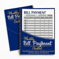 gleaminglife Monthly Bill Payment Tracker Notebook, Large 8.43 x 11.02, Gold Spiral, Deep Blue Bill Organizer & Expense Log